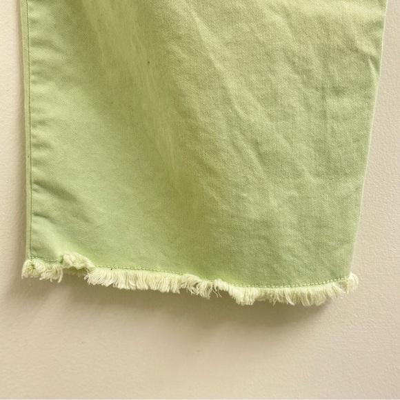 LOFT Outlet Lime Green Slim Wide Leg Pants Raw Hem Sz 6 - Picture 10 of 14